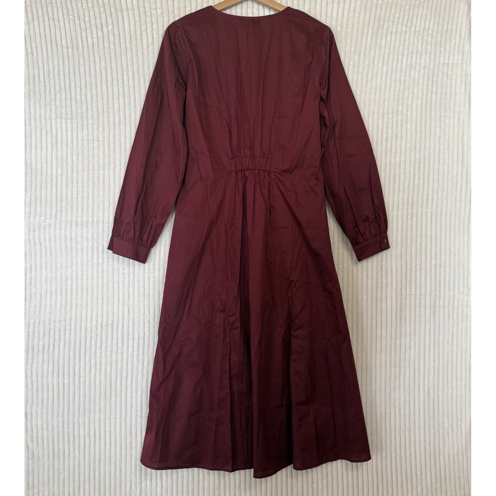 Harshman Vespera Dress Burgundy Black Size Small 100% Cotton NWT Pockets - Picture 5 of 16